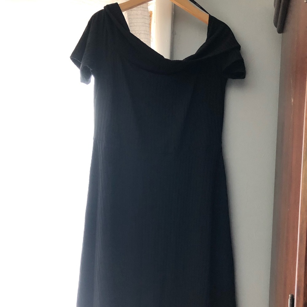 Eloquii off the shoulder rib knit dress.
